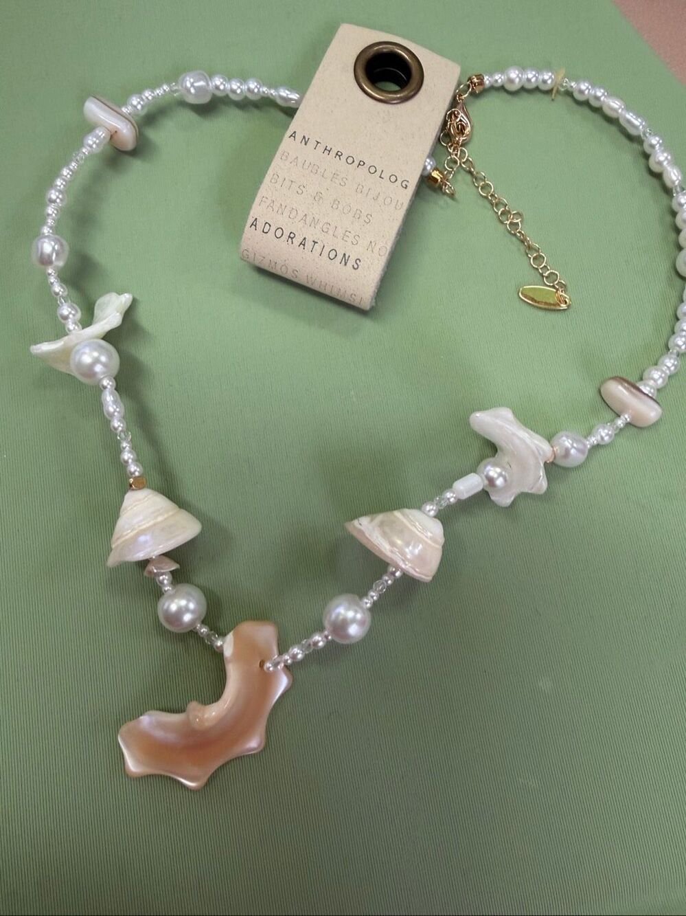 NWT Anthropologie shell and pearl necklace
